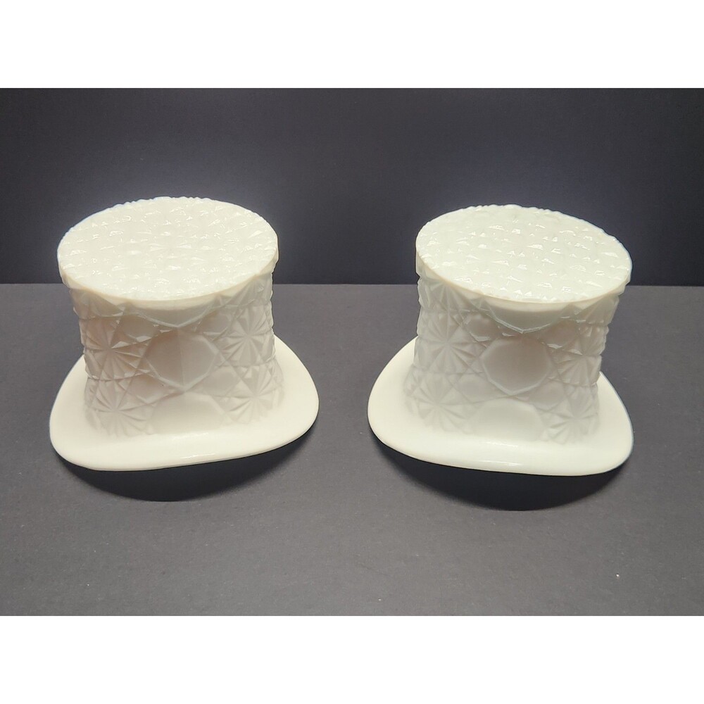 Fenton Daisy Button Top Hat Lot Of 6 Amberina x2 White x2 Yellow And Green - Picture 12 of 15